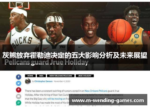 灰熊放弃霍勒迪决定的五大影响分析及未来展望